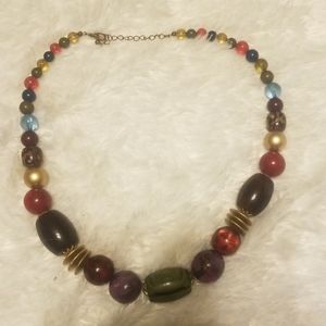 Jewel toned Beaded Necklace